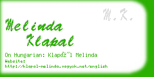 melinda klapal business card